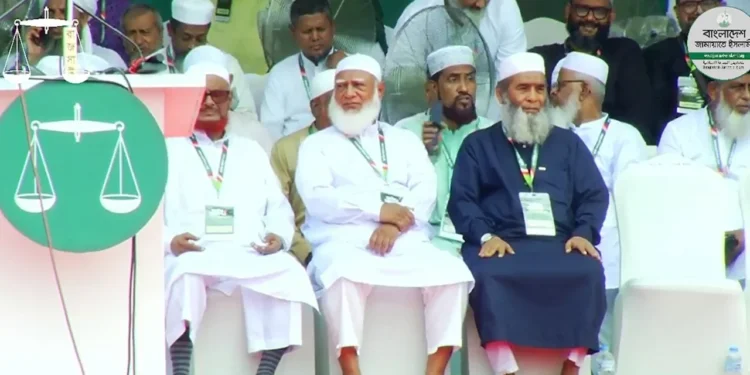সমাবেশস্থলে জামায়াত আমির ডা. শফিকুর রহমান