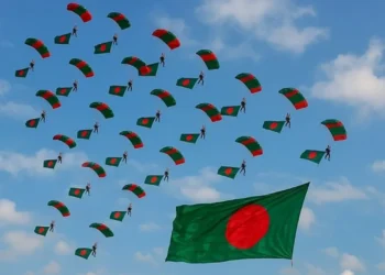 পতাকা হাতে প্যারাস্যুটিংয়ে বিশ্ব রেকর্ড বাংলাদেশের
