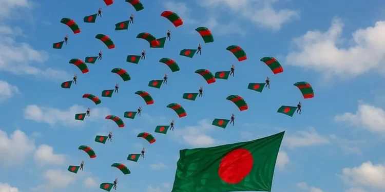 পতাকা হাতে প্যারাস্যুটিংয়ে বিশ্ব রেকর্ড বাংলাদেশের