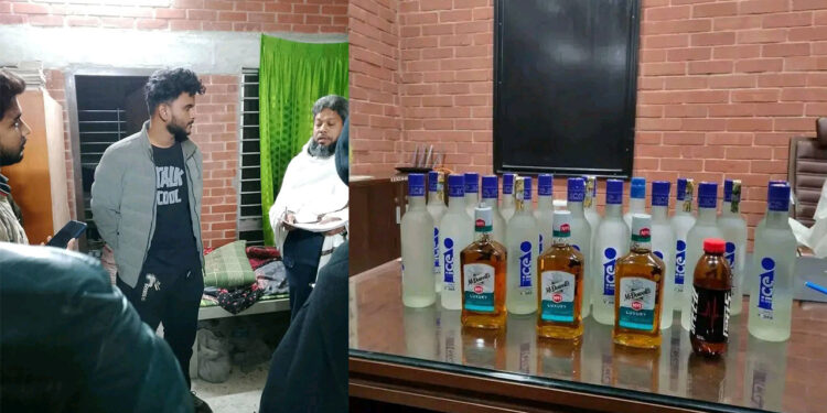 জাবিতে ২০ বোতল বিদেশি মদসহ আটক ছাত্রদল কর্মী