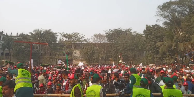 মিরপুরে জামায়াত আমিরের নিবাচনি জনসভায় মানুষের ঢল