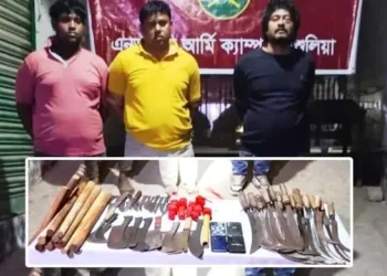 বিপুলসংখ্যক দেশীয় অস্ত্রসহ সাবেক যুবদল নেতাসহ আটক ৩