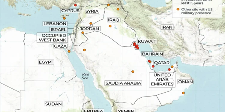 মধ্যপ্রাচ্যের যেসব দেশে মার্কিন সামরিক ঘাঁটি আছে
