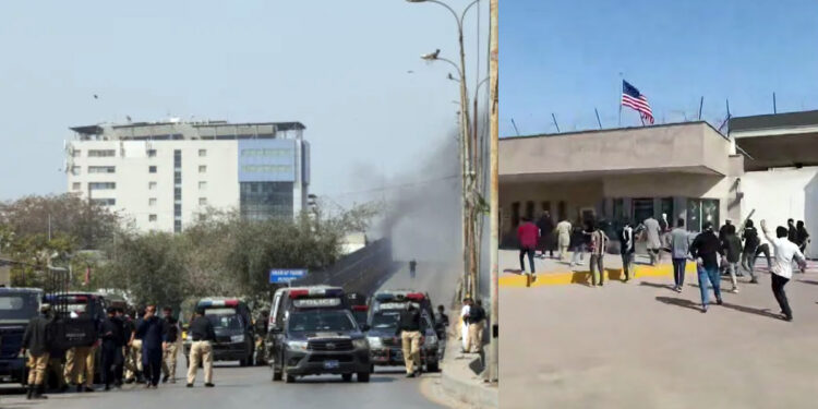 খামেনি হত্যার প্রতিবাদে পাকিস্তানে মার্কিন কনস্যুলেটে হামলা, নিহত ৯