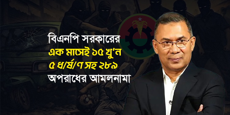 বিএনপি সরকারের এক মাসেই ১৫ খু’ন ৫ ধ/র্ষ/ণ সহ ২৮৯ অপরাধের আমলনামা