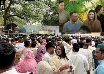 যমুনায় প্রধানমন্ত্রীর ঈদ শুভেচ্ছা বিনিময়, মানুষের উপচে পড়া ভিড়