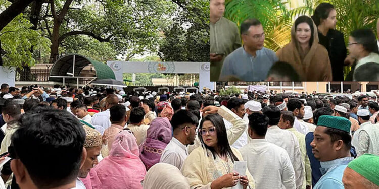 যমুনায় প্রধানমন্ত্রীর ঈদ শুভেচ্ছা বিনিময়, মানুষের উপচে পড়া ভিড়