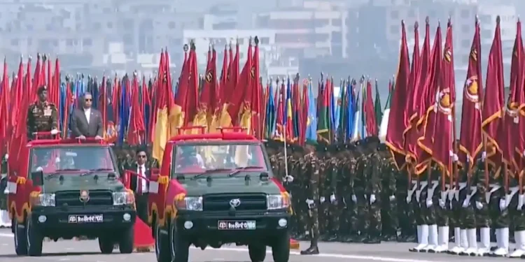১৮ বছর পর কুচকাওয়াজের মধ্য দিয়ে স্বাধীনতা দিবস উদযাপন