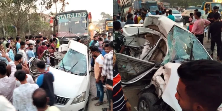 কুমিল্লায় বাস-প্রাইভেটকার সংঘর্ষে ৫ জন নিহত