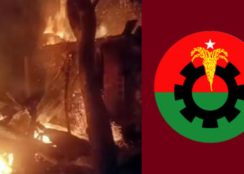 চাঁদাবাজির প্রতিবাদ করায় ছাত্রদল নেতার বাড়িতে আগুন