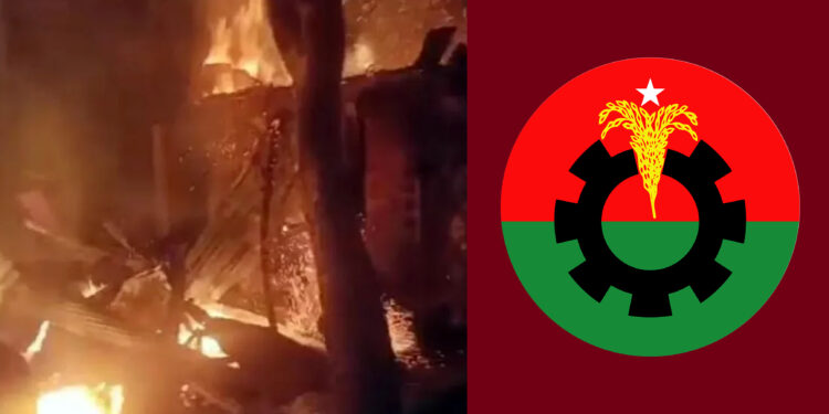 চাঁদাবাজির প্রতিবাদ করায় ছাত্রদল নেতার বাড়িতে আগুন