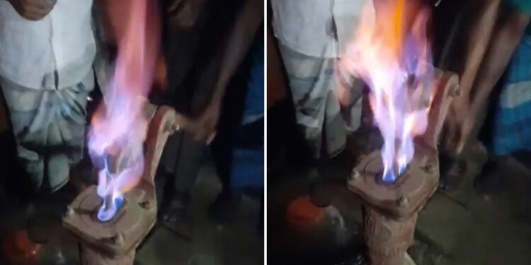 নোয়াখালীতে নলকূপ দিয়ে উঠছে গ্যাস, এলাকায় চাঞ্চল্য