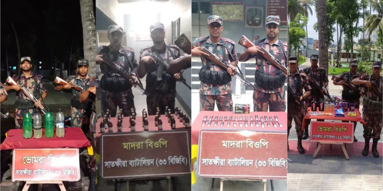 সাতক্ষীরা সীমান্তে সাড়ে ৯ লাখ টাকার ভারতীয় পণ্য জব্দ