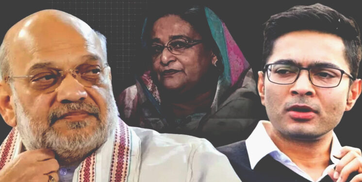 শেখ হাসিনা ভারতে অনুপ্রবেশকারী নাকি শরণার্থী? অমিত শাহকে প্রশ্ন