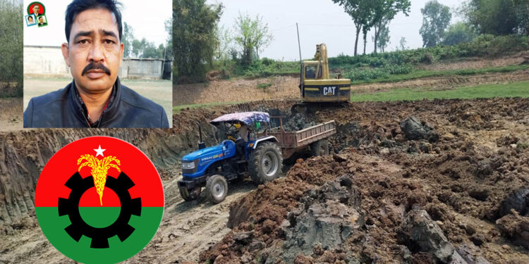 সরকারি পুকুরে বিএনপি নেতার মাটি বিক্রির মহোৎসব