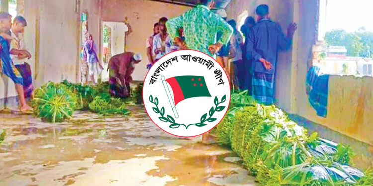 ফুলবাড়ীয়ায় আওয়ামী লীগ কার্যালয় এখন পানের হাট