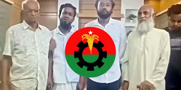 চাঁদাবাজির অভিযোগে আটক দুজনকে থানা থেকে ছাড়িয়ে নিলেন বিএনপি নেতা