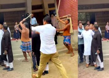 জাতীয় সংগীত চলাকালে চেয়ারম্যানের ওপর বিএনপি নেতার হামলা