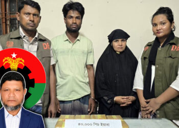 ৪০ হাজার ইয়াবাসহ বিএনপি নেতার স্ত্রী ও রোহিঙ্গা পুরুষ আটক