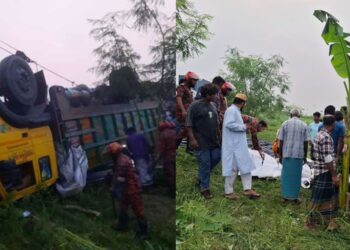 ঢাকা-টাঙ্গাইল মহাসড়কে রডবোঝাই ট্রাক উল্টে নিহত ১৫