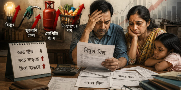 দ্রব্যমূল্যের চাপে মধ্যবিত্তের নাভিশ্বাস