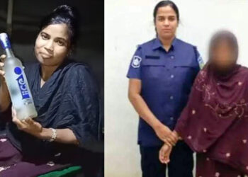 মদের বোতল হাতে টিকটক, পুলিশের জালে তরুণী