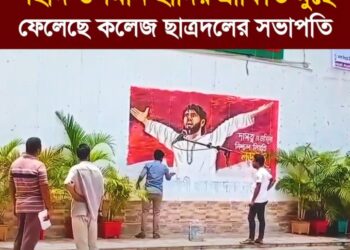 নাটোরে শহীদ শরীফ ওসমান হাদির গ্রাফিতি মুছে ফেলেছে কলেজ ছাত্রদলের সভাপতি