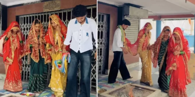 তিন বোন একসঙ্গে বিয়ে করলেন এক যুবককে