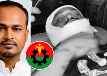 গুলি করে গাড়ি থামিয়ে স্বেচ্ছাসেবক দল নেতাকে কুপিয়ে জখম