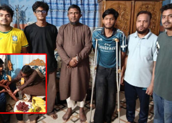 জুলাই যোদ্ধা নাবিলকে দেখতে রায়েরবাগে জামায়াত এমপি কামাল হোসেন