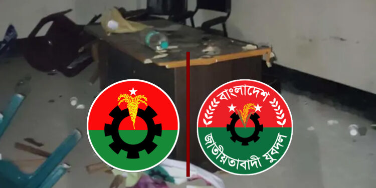 কুমিল্লায় বিএনপি কার্যালয়ে যুবদলের হামলা-ভাঙচুর