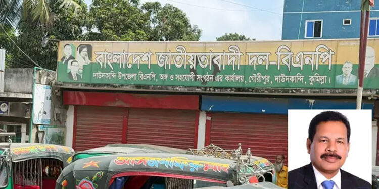 দাউদকান্দিতে বিএনপি অফিসের ২১ মাসের ভাড়া বকেয়া